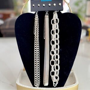 9 pcs Silver Chain Necklace and Earrings Set